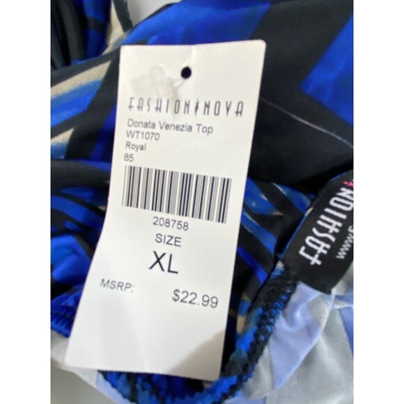 Donata Venezia Royal Blue Abstract Print Leggings By Fashion Nova‎ L - Picture 10 of 10